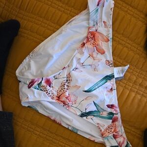 La BLANCA White Flyaway Orchid Bikini Bottom Size 16